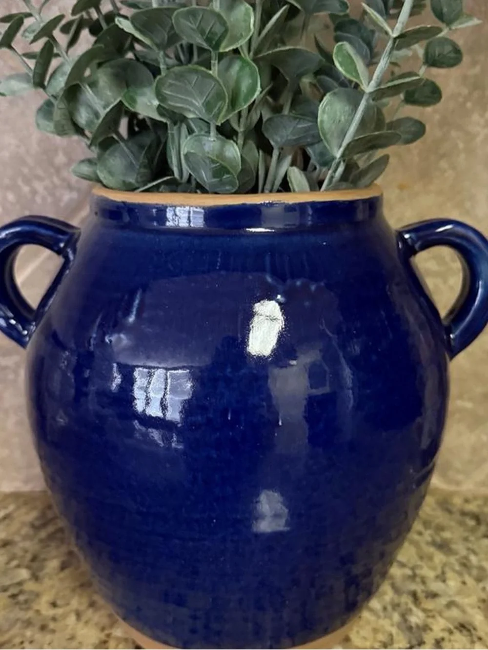 Medium Tuscan Ceramic Handled Vase Blue - Threshold™